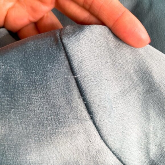 🎄 ZARA SAGE PADDED SHOULDER PEARL RUFFLE DETAIL LOOSE MINI DRESS! - Picture 14 of 16